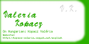 valeria kopacz business card