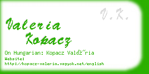 valeria kopacz business card